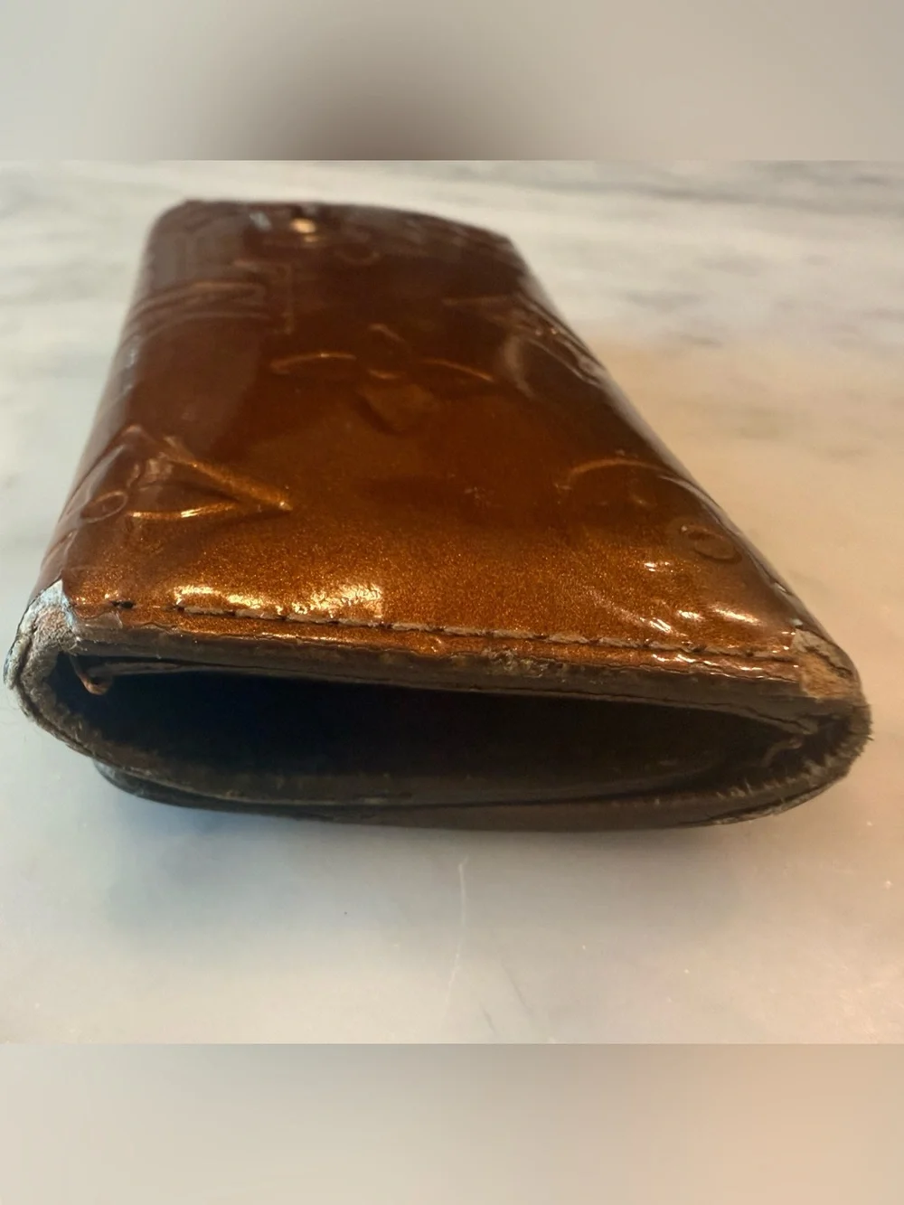 Louis Vuitton Brown/Copper Vernis Embossed Key Holder